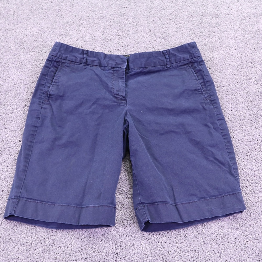 J.Crew Shorts Womens 6 Navy Blue Stretch Chino Bermuda Casual Summer